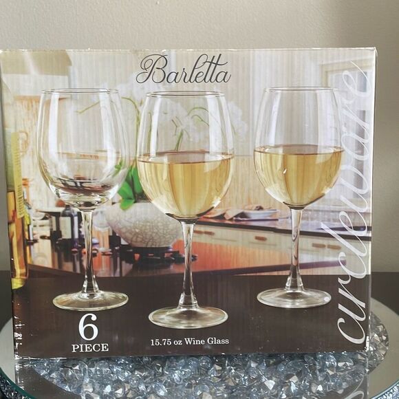 Barletta circleware wine glass cups 6 piece set 15.75 oz glasses new in box - Picture 6 of 7
